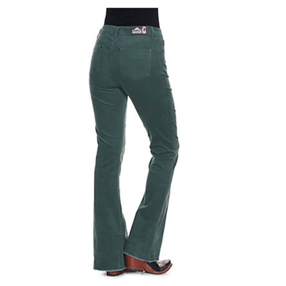 Rockin' C Women's‎ Medium Wash High Rise Ruffled Waist Flare Leg  Pants NWT
